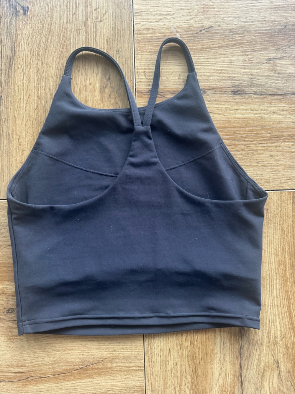 Black Strappy Cropped Tank Top - Picture 2 of 5